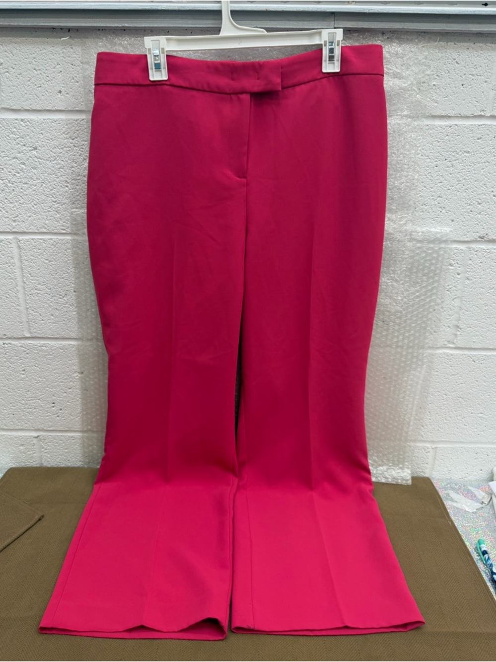 Anne Klein Plus Size 14W Fuchsia Pink Extended Tab Wide Leg Pants - Picture 5 of 7